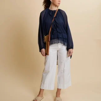 Women’s wide leg poplin trousers - Catriel